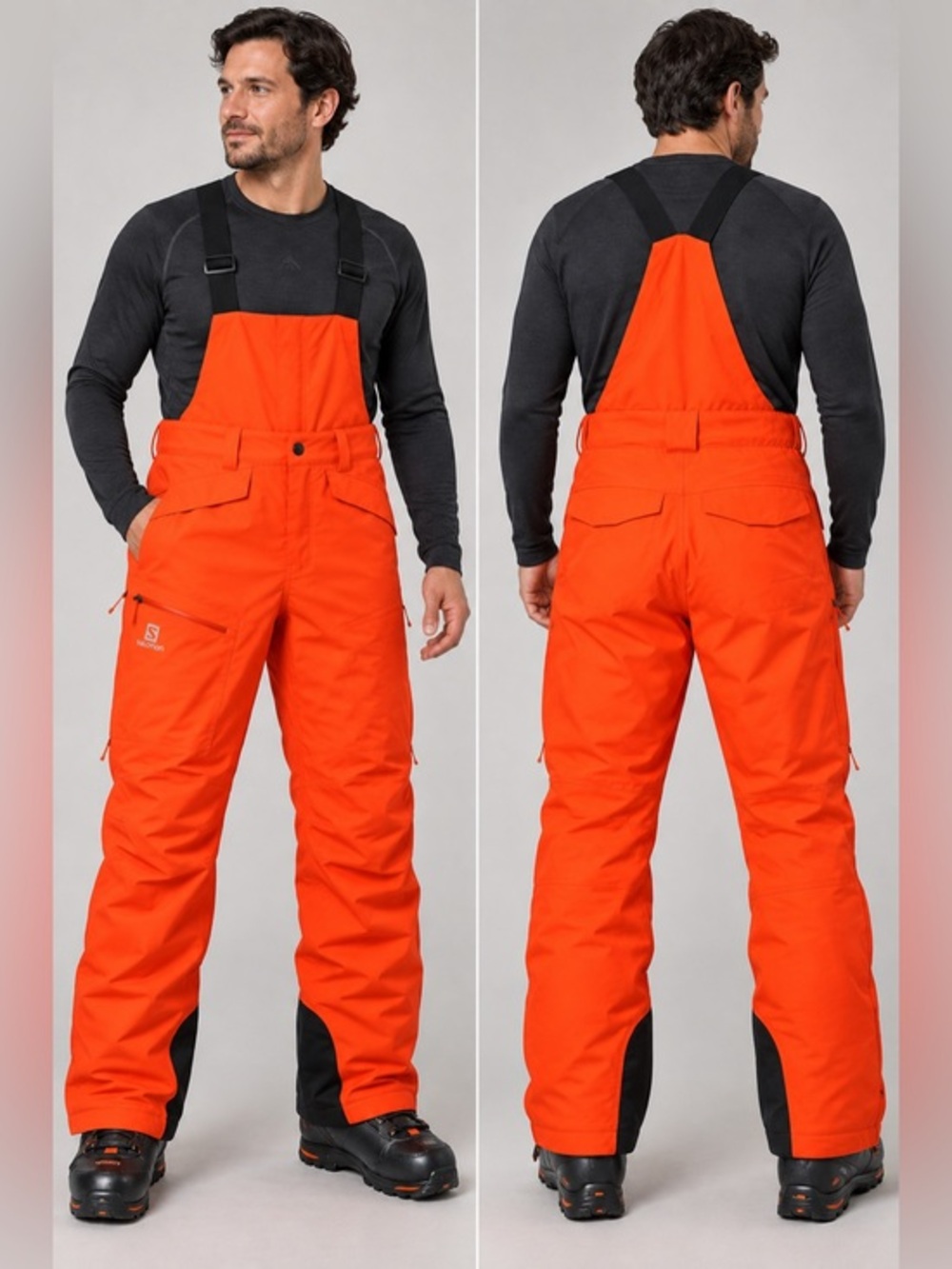 Salomon Chill Out Men’s Bib Ski Pants Large Regular Vivid Orange